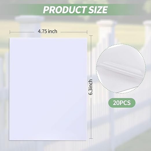 Vinyl Siding Repair Kit - 20 Pieces White Self-Adhesive Siding Patch, PVC Vinyl Fence Parts, Vinyl Weatherproof Siding Repair Tape for Cracks, Holes & Scratches