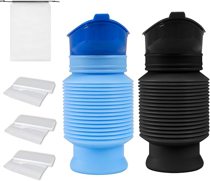 Pee Bottles for Men, Portable Urinal for Men, Collapsible Urine Bottle 750ML, Car Urinals for Men and Women, Emergency Urinal Shrinkable Pocket Toilet for Travel, Camping, Traffic Jam, Road Trips