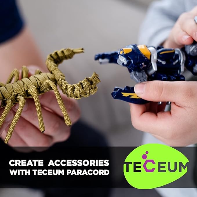 TECEUM 5/32" Paracord Rope 1000 – 1000ft / 200ft / 100ft / 50ft – Tactical Parachute Cord 4mm – 45+ Colors – Nylon String for Survival & Camping Gear – Stripe Cord for Survival – Utility Rope