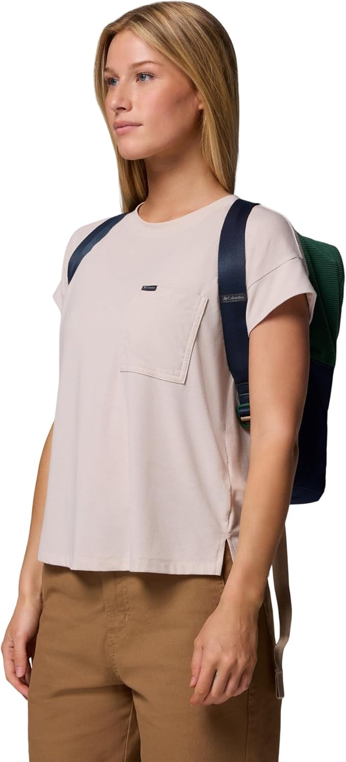 Columbia Unisex Trail Traveler 18L Backpack, Rain Forest/Collegiate Navy, One Size