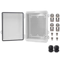 Outdoor Waterproof Electrical Box Junction Box Weatherproof IP67 ABS Plastic Enclosure Switch Router Project Box Electronics Enclosure with Mounting Plate Wall Bracket Grey 8.7"x6.7"x4.3"