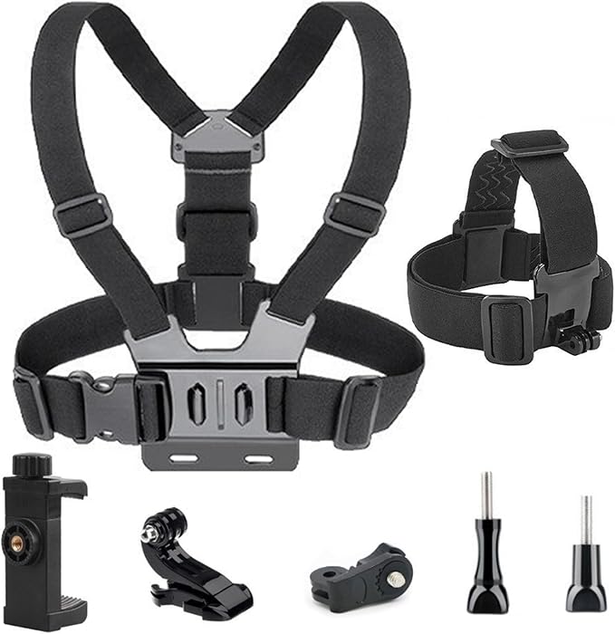 Mobile Phone Chest Strap-Headband First-Person Perspective Shooting Ideal for Outdoor Activities and Vlogging Suitable Fits Phones 2.36-3.93 inches Gopro Hero Full Series