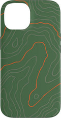 Backcountry Topo Guide Orange Lines Topographical Map Case for iPhone 14