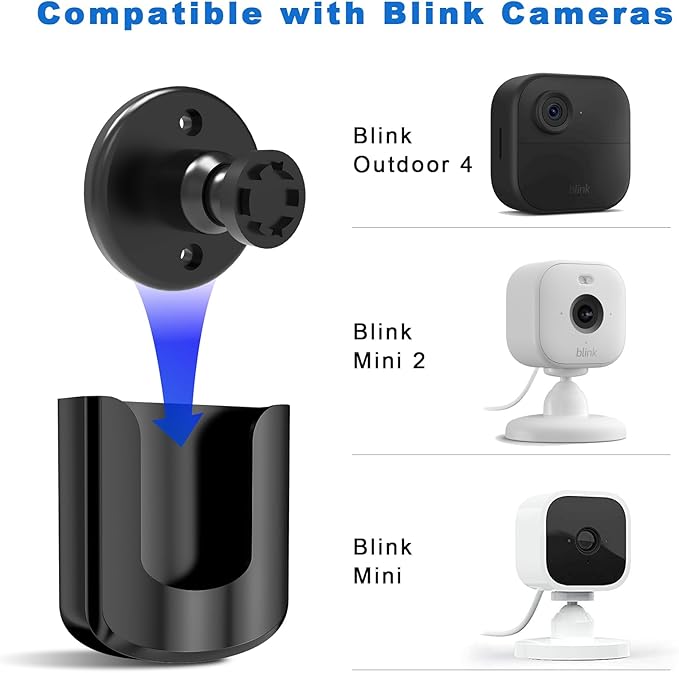 No Drill No Screw Blink Camera Mount for Blink Outdoor 4 /Blink Mini/Blink Mini 2, Strong Adhesive Camera Wall Mount for Blink Outdoor Indoor Camera, Easy to Install,3Pack(Blink Camera Not Included)