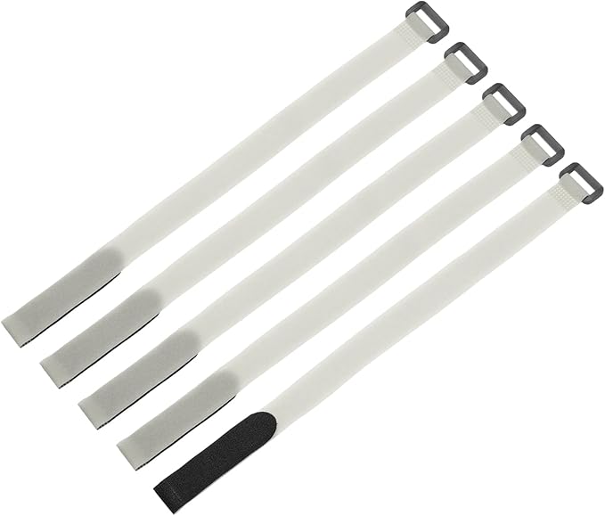 MECCANIXITY 5Pcs Reusable Battery Tie Down Straps,0.8x16" Grey Nylon Multipurpose Battery Hold Down Adjustable Cinch Strap Hook Loop Fastening Tie for Quadcopters FPV RC Drone Boat Car