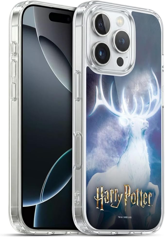 Head Case Designs Officially Licensed Harry Potter Stag Patronus Prisoner of Azkaban II Gel Case [Military Grade Protection] Compatible with Apple iPhone 16 Pro and Compatible with MagSafe