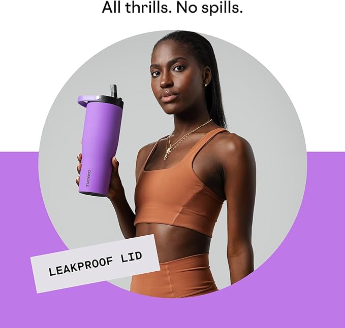 Corkcicle Go Cup XL - Leak-Proof Travel Tumbler - Triple Insulated Stainless Steel Water Bottle - Easy-Carry Handle - Summer Drinkware Gift - Keeps Drinks Ice Cold - 30 oz - Varsity Blue