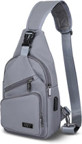 AMJ Crossbody Sling Bag Men Women, Casual Shoulder Backpack, Chest Daypack Satchel for Hiking Travel