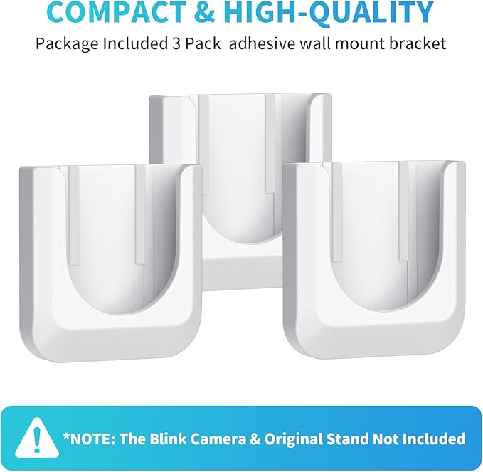 Blink Mini 2K+ No Drill Wall Mount Bracket for Blink Mini 2K+ Indoor Camera,No Screw Adhesive Camera Mount for Indoor Outdoor Camera 3Pack (Camera Not Included) White