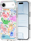 MOSNOVO for iPhone Air Case, Shockproof Military-Grade Protection 6.6ft Drop Tested, Camera Control, Clear Phone Case for iPhone 17 Air, Doodle Cats Design