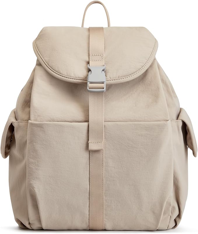 G4Free Small Backpack for Women, Nylon Casual Daypack for Work Travel Campus, Khaki