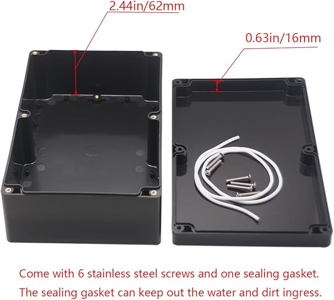 Project Box ABS Black Electrical Boxes IP65 Outdoor Waterproof Box Electronic Junction Box Power Enclosure with Cable Glands for DIY Project 9.06 x 5.91 x 3.35 inch (230x150x87mm)