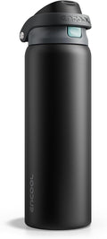 ENCOOL Leakproof Insulated Water Bottle with Straw Dual-Sip Water Bottle Bag-Safe Design for Work, Commute & Gym – Keeps Drinks Cold All Day, 32 oz, Charcoal Gray