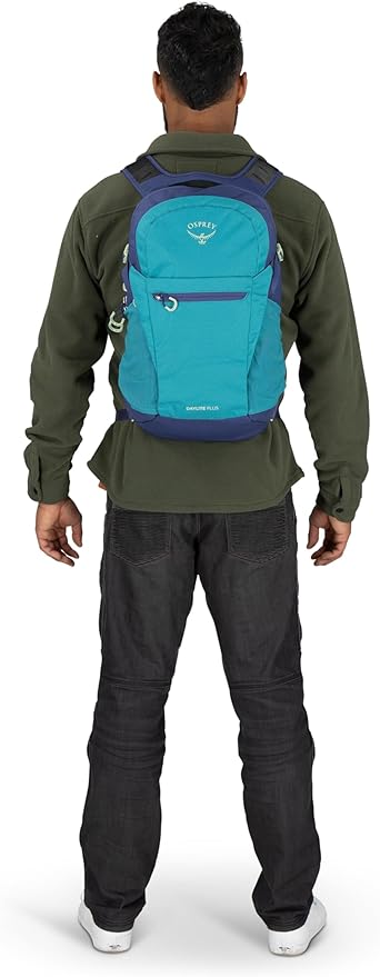 Osprey Daylite Plus Commuter Backpack - Lightweight, Everyday Pack with Laptop Sleeve and Water Bottle Pockets - Ideal for Work, School, and Travel with Versatile Storage, Blue Spikemoss/Alkaline