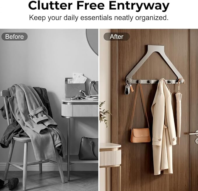 Over-The-Door Hanger Organizer, 2026 New Modern Over Door Hook, Heavy Duty Door Hanger for Home Office, Multi-Purpose Door Organizer for Family (Gray, 2pcs)