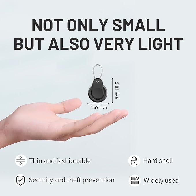 Waterproof for AirTag Holder 1st/2nd 4 Pack Lock Case Keychain for Apple AirTags for Air Tag Keyring with Wire Cable Durable Lightweight for AirTag Cover Keys Kids Luggage Backpacks Pet Collar Black