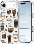 MOSNOVO for iPhone Air Case | Military Grade 6.6ft Drop Tested | Camera Control | Clear with Coffee Design