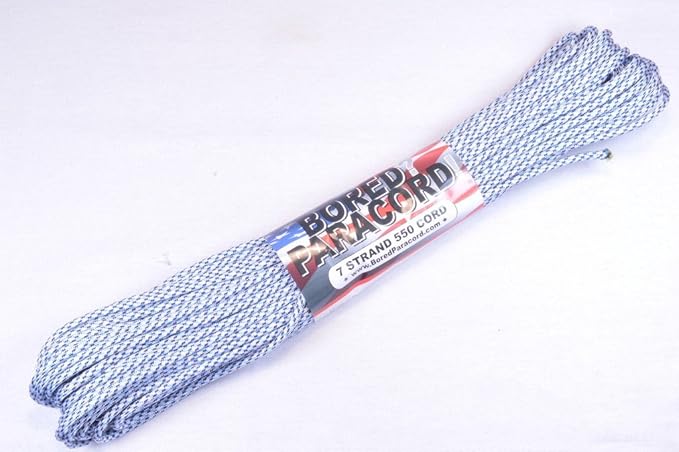 BORED? PARACORD! 550 lb Paracord – Ideal for Crafting, DIY Projects, Camping, Military & Active Outdoors – 300+ Colors – Tactical Parachute Cord Type III – Strong - Arctic Digital Camo 50 Feet