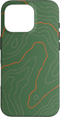 Backcountry Topo Guide Orange Lines Topographical Map Case for iPhone 16 Pro