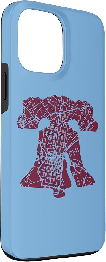 Philadelphia Street Map Liberty Bell Vintage Maroon Philly Case for iPhone 13 Pro Max