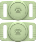 GOCII for Airtag Dog Collar Holder 2 Pack,Waterproof Dog Collar Holder for Apple AirTag(Gen 1 & 2),Silicone Air Tags Case for Dog Collars(Light Green)