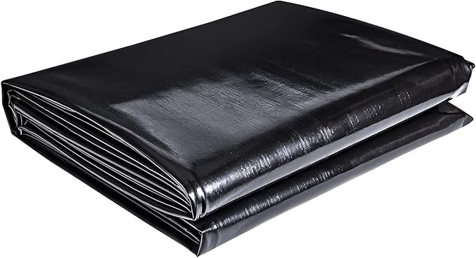 ToLanbbt Pond Liner 7 x 10 Ft, 20 Mil HDPE UV Resistant Preformed Pond Liner Easy Cutting, Underlayment for Fountain, Waterfall, Koi Pondsand Water Garden (Black)