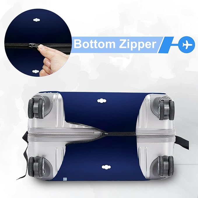 ANNA QUEEN Travel Globe Airplane Luggage Cover -Stretchable Airplane Suitcase Protector Sleeve,Universal Washable Fit for 20-37 Inch Checked Baggage,Water Resistant Durable Luggage Protector