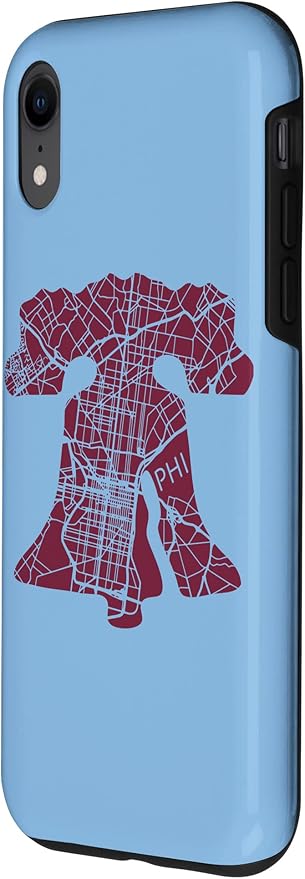 Philadelphia Street Map Liberty Bell Vintage Maroon Philly Case for iPhone XR