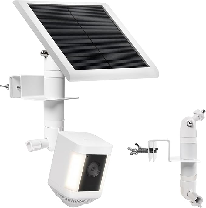 2-in-1 No-Drill Gutter Mount Bracket for Ring Cameras & Solar Panels | 360° Adjustable Outdoor Security Camera Mount, Weatherproof Universal Compatibility