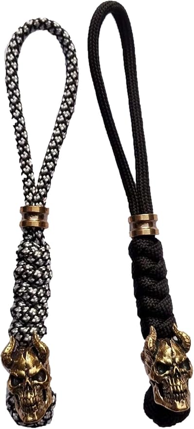 Knife Lanyards with Brass Beads,Paracord Lanyard,Tactical Lanyard for Skull Shape Knife,EDC Products