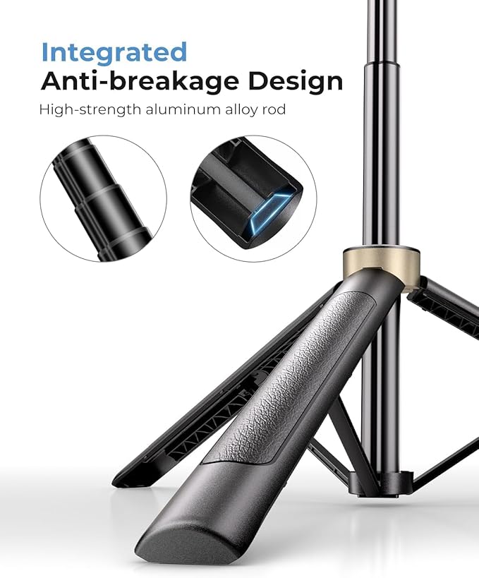 72" Phone Tripod, Tripod for iPhone with Wireless Remote Control, Portable Selfie Stick for iPhone, Live Streaming, Video Recording, Compatible with Cell Phones, Cameras