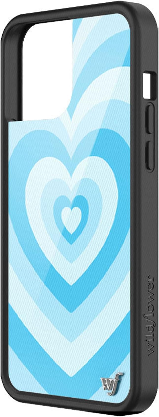 Wildflower Cases - Compatible with iPhone 13 Pro | Protective Black Bumper, 6.5ft Drop Test Certified, Women Owned Small Business | Trendy Blue Heart Aesthetic | Blue Moon Latte Love