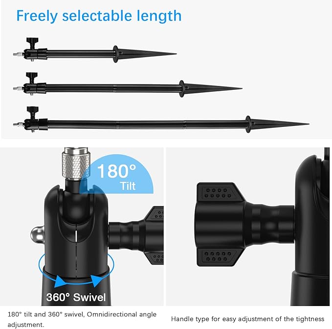 HOLACA Spike Pole Mount Ground Stake and Weatherproof Silicone Skin for Ring Stick Up Cam Battery HD Security Camera(3rd Generation), Suitable for Stake into Soft Ground