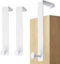 T-Shaped Over the Door Hooks, 2Pcs Rustproof Stainless Steel Door Hooks Over Door Coat Hangers for Home, Office (White)