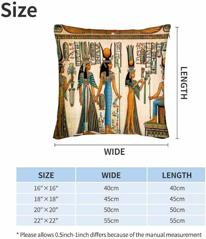 Old Egyptian Empire Couch Pillow Covers 18 X 18 0 Set of 2 Pillowcases Square Velvet Outdoor Cushion Pillow Cases Decorative for Home Bed Sofa Couch Hotel