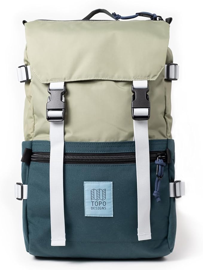 Topo Designs Rover Pack Classic - Daily Daypack for Commutes, Day Trips, Hikes, Iconic Denver Design, PFAS-Free, Fair Trade, BlueSign Backpack (Oil Green/Dark Pine)