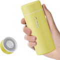 【Upgraded】Exllena Small Insulated Water Bottle 8 oz/250ml– Mini Insulated Water Bottle for Hot & Cold Drinks, Perfect Small Flask for Travel, Purse...(Yellow)
