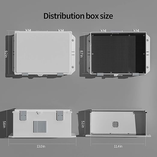 Namunanee Outdoor Electrical Junction Box, ABS Water Resistant Enclosure with Internal Mounting Panel & Hinged Cover (13" H* 9.2" L* 5.6" W)
