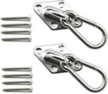 heyous 2 Set M8 Suspension Ceiling Wall Mount U Hook Anchor Hanger Stainless Steel Heavy Duty Multi Purpose Hammock Swing Ceiling Hook Rhombic Base Plate with Snap Hook