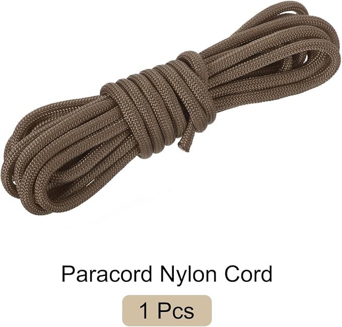 550 Paracord Rope 10ft, 4mm Thin Paracord Nylon Cord 7-Strand Core [for Tent Camping Outdoor Gear] - Brown