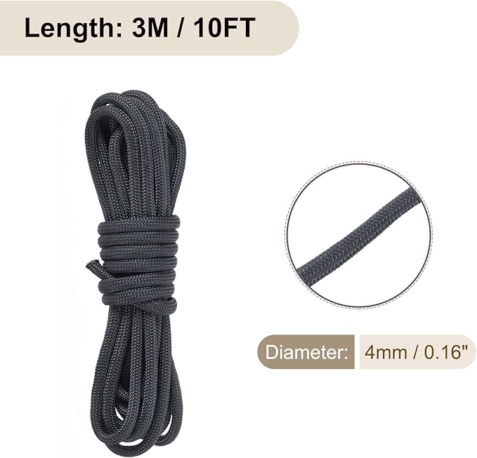 550 Paracord Rope 10ft, 4mm Thin Paracord Nylon Cord 7-Strand Core [for Tent Camping Outdoor Gear] - Navy Blue
