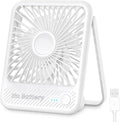 Koonie USB Desk Fan, Strong Wind Ultra Quiet Small Personal Fan with 180° Tilt Folding and 3 Speeds Adjustable, USB-C Corded Powered Mini USB Fan for Office Desktop Bedroom White, NO BATTERY