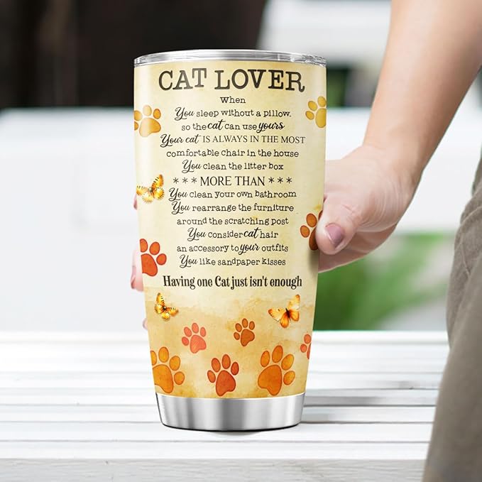 Cat Gifts, Tumblers Lovers For, Tumbler 20 Oz With Lid And Straw, Pet Cat Lover