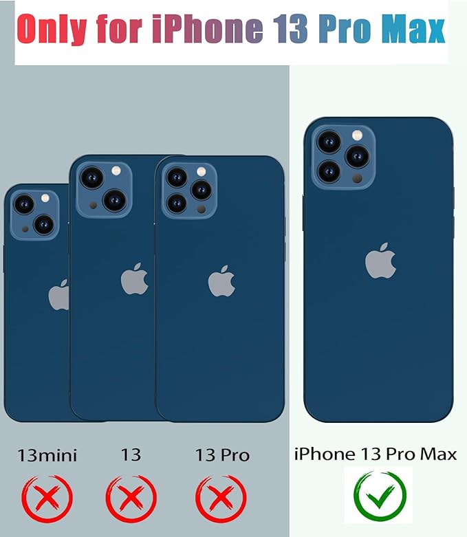 for iPhone 13 Pro Max Case Waterproof Shockproof Dustproof Full-Body Sturdy with Camera Lens Protector and Built-in Screen Protector,Underwater Cover Protective for iPhone 13 Pro Max Black