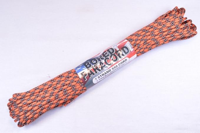 BORED? PARACORD! 550 lb Paracord – Ideal for Crafting, DIY Projects, Camping, Military & Active Outdoors – 300+ Colors – Tactical Parachute Cord Type III – Strong - General Lee 50 Feet