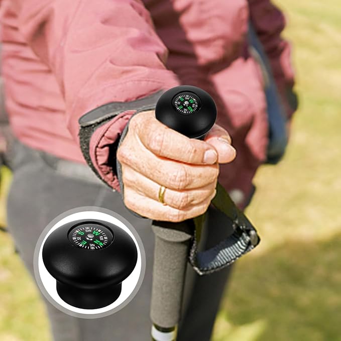 POPETPOP Tripod Monopod Ball Head Handle Grip Knob, Universal Trekking Pole Stick Unipod Handle Compass for Outdoor Activities, Hiking, Camping
