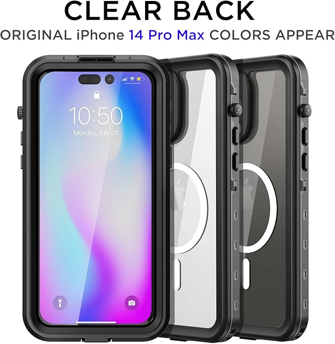AICase for iPhone 14 Pro Max Case Waterproof, Compatible with Magsafe Magnetic Protective iPhone 14 Pro Max Phone Case, Water Proof Mag Safe Magnet Shockproof Full Body Clear with Screen Protector