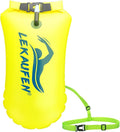Swim Buoy for Open Water, 20L Swim Safety Float Waterproof Dry Bag for Swimmers Triathletes Kayakers Snorkelers, Swimming Pull Buoy for Safer Swim Training (Light Yellow)