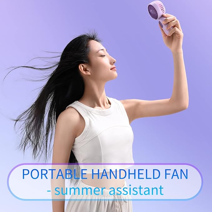 Mini Portable Fan 6 Pack, Cute Handheld Battery Operated Lightweight Small Personal Fans with 3 Speeds and USB Rechargeable Eyelash Fan for Stylish Girl Kids Women Men Office Outdoor Travel Camping