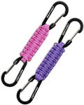 Paracord Braided Carabiner Keychain Lanyard Strap, Hanger Stroller Hook w/2 Carabiner Clips for Water Bottle Backpack